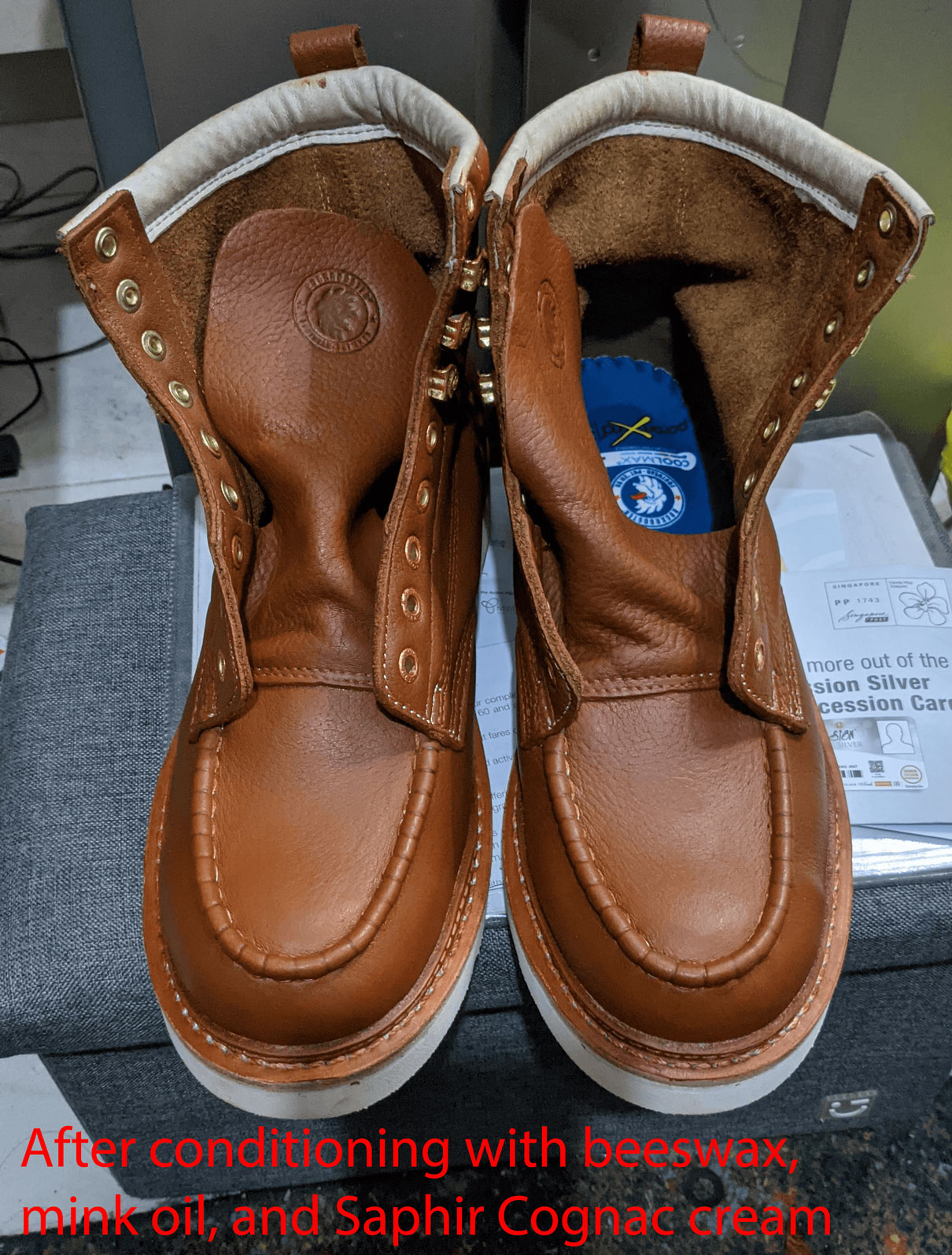 オージースミース ROCKROOSTER Norwood Men's 6 inch Brown soft toe wedge work